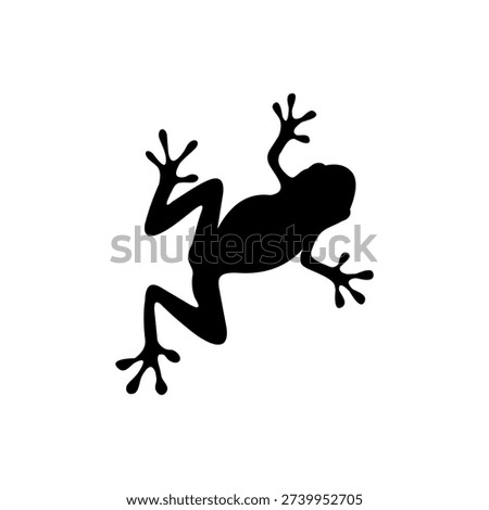 Frog Silhouette Vector Logo Design.