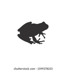 Frog silhouette vector on a white background