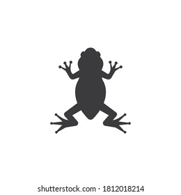 Frog silhouette vector on a white background