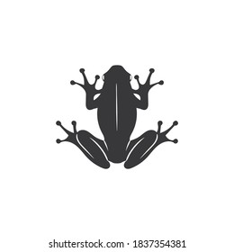 Vector de silueta de rana sobre fondo blanco