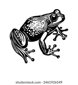 Frog Silhouette vector stock  illustration. 