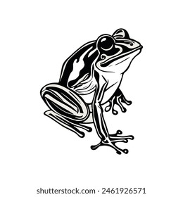 Frog Silhouette vector stock  illustration. 