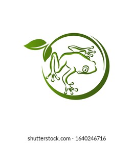 frog silhouette white background isolated logo icon design vector illustration