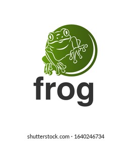 frog silhouette white background isolated logo icon design vector illustration