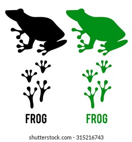 frog silhouettes on the white background