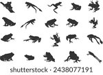 Frog silhouettes, Tree frog silhouette, Jumping frog silhouettes
Sitting frog silhouette.