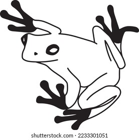Frog silhouettes vector image black