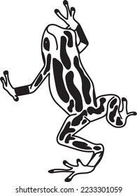 Frog silhouettes vector image black