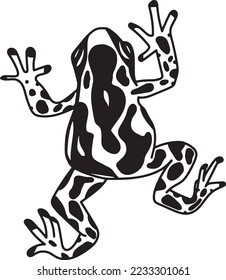 Frog silhouettes vector image black