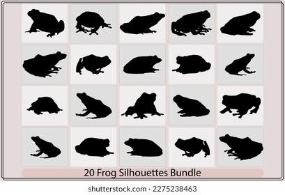 Frog Silhouette,Silhouettes frog-vector,Tree frog silhouette vector,Vector hand drawn frog silhouette