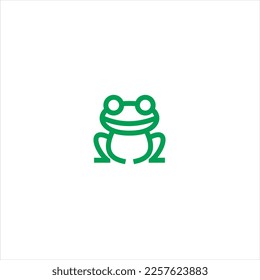 Frog simple minimalistic stylized, Line icon and colored version, toad vector illustration.