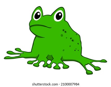 Frog sits cartoon cute animal illustration