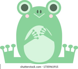 Frog sitting with a smile