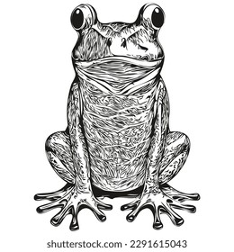 frog sketchy  graphic portrait frog white background  toad
