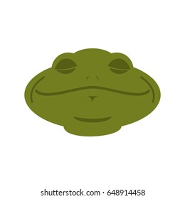 Frog Sleeping emoji. toad Avatar asleep amphibious. Emotion Reptile Face