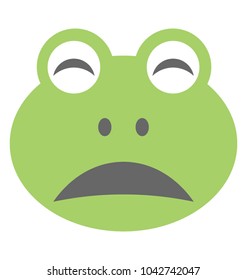 
A frog smiley expressing being sad
