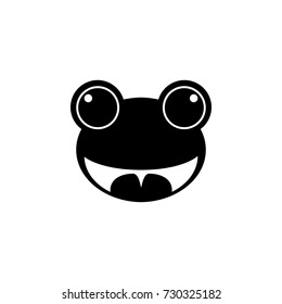 frog smiling face icon on white background