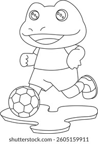 Frog Soccer player Soccer Animal Vector Graphic Art Illustration