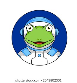 Frog in space costume. Vector illustration