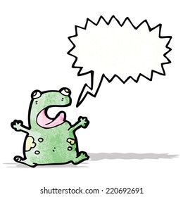 frog with speech bubble cartoon