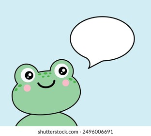 Frog with a speech bubble, simple background illustration, vector design