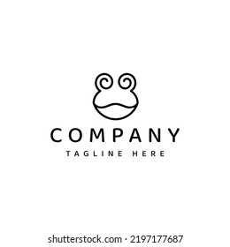 frog with spiral eye vector logo design