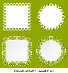 Frog with square frame for banner, poster, and greeting card