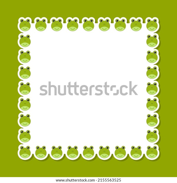 Frog with square frame for banner, poster, and\
greeting card