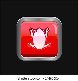Frog square vector button