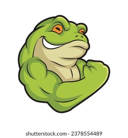 Frog Strong Mascot cartoon illustration