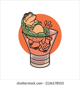 frog tattoo illustration vector design
