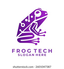 Frog technology identity logo design vector template