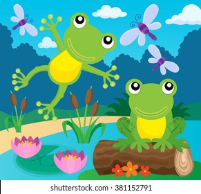 Frog thematic image 1 - eps10 vector illustration.