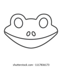 Frog thin line icon, animal and zoo, amphibian sign vector graphics, a linear pattern on a white background, eps 10.