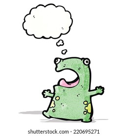 frog with thought bubble cartoon