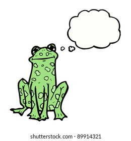 frog with thought bubble cartoon
