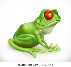 Frog, Toad. Funny animal, 3d vector icon