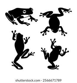 frog toad river animal silhouette collection