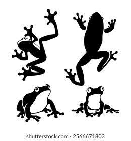 frog toad river animal silhouette logo icon