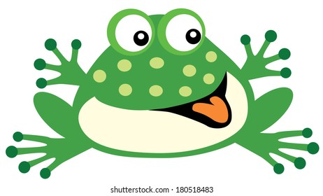 frog toy for babies and little kids, cartoon image isolated on white background