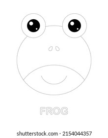 Frog tracing worksheet for kids