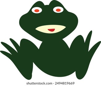 Frog vector art with a funny looks