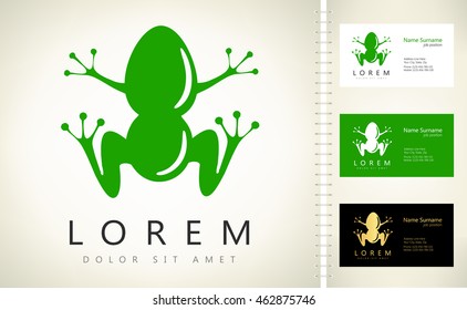  Frog vector with business card template.