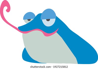 Frog vector character design on isolated background