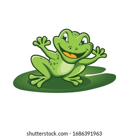 Frog vector clip art logo template