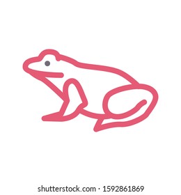 Frog vector color line icon 