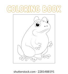 Frog vector coloring book for kids . Image , icon , photo and illustration coloring page for childrens .