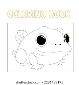 Frog vector coloring book for kids . Image , icon , photo and illustration coloring page for childrens .
