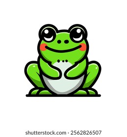 frog vector design illustration, frog icon, frog logo, cute animal, adorable animal, great as a sticker.