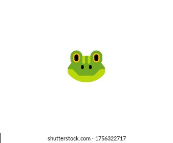 Frog vector flat icon. Isolated frog face emoji illustration 